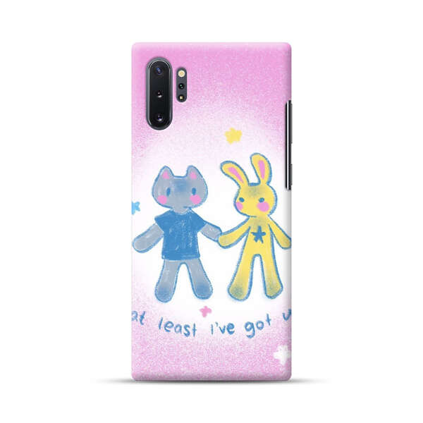 Cute Cat and Rabbit Holding Hands Samsung Galaxy Note10 Plus Hard Case