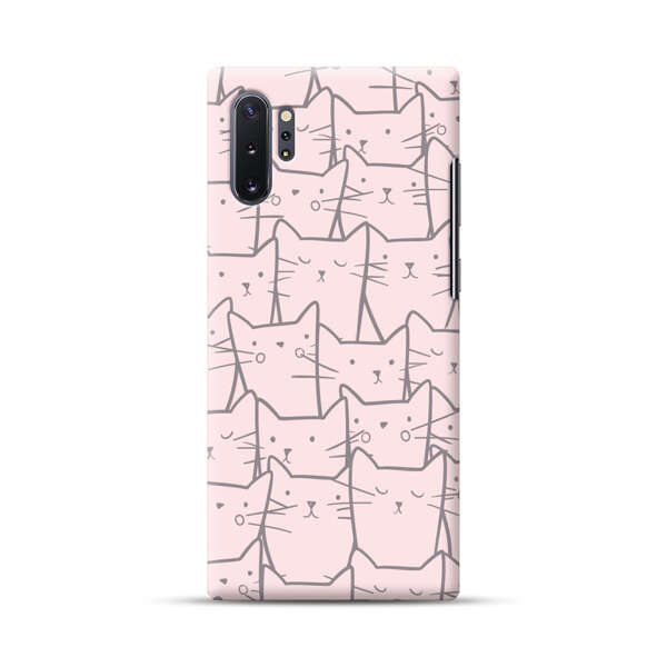 Cute Hand Drawn Cat Pattern Samsung Galaxy Note10 Plus Hard Case