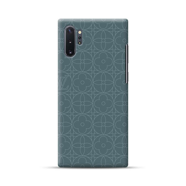Elegant Blue Geometric Floral Pattern Samsung Galaxy Note10 Plus Hard Case