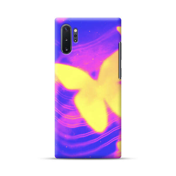 Glowing Purple and Yellow Butterflies Samsung Galaxy Note10 Plus Hard Case
