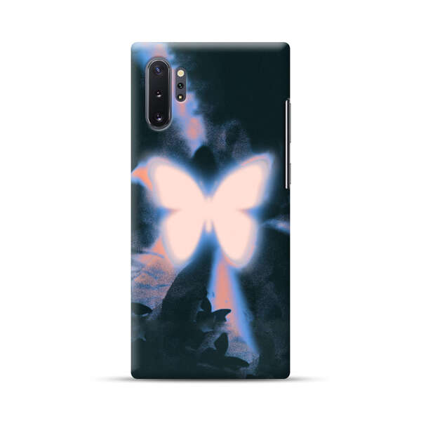 Glowing White Butterfly Samsung Galaxy Note10 Plus Hard Case