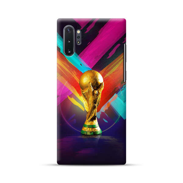 Golden Soccer Trophy with Colorful Abstract Background Samsung Galaxy Note10 Plus Hard Case