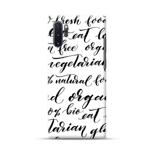Healthy Food Lifestyle Calligraphy Pattern Samsung Galaxy Note10 Plus Hard Case