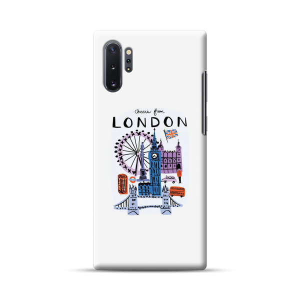 London Iconic Landmarks Illustration Samsung Galaxy Note10 Plus Hard Case