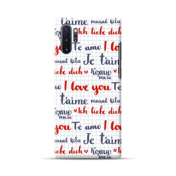 Love Message Multilingual Pattern Samsung Galaxy Note10 Plus Hard Case