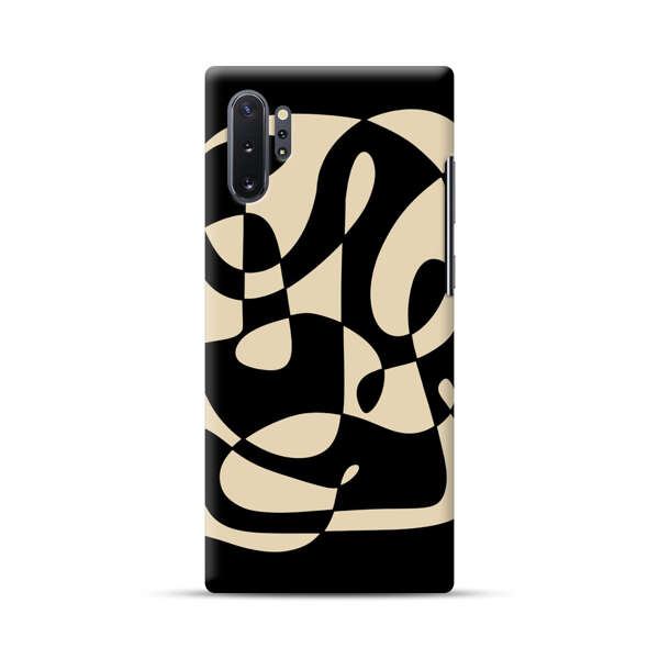 Modern Abstract Beige and Black Geometry Samsung Galaxy Note10 Plus Hard Case