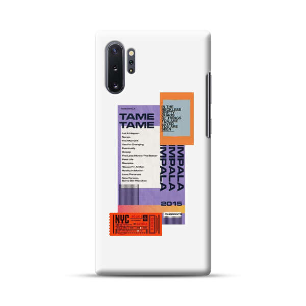 Modern Graphic Collage with Typography and Ticket Elements Samsung Galaxy Note10 Plus Hard Case