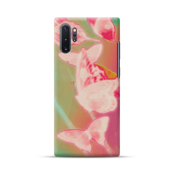 Pink Butterflies Dreamy Colorful Background Samsung Galaxy Note10 Plus Hard Case