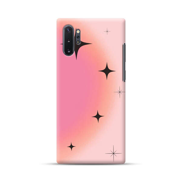 Pink Peach Gradient with Black Stars Samsung Galaxy Note10 Plus Hard Case