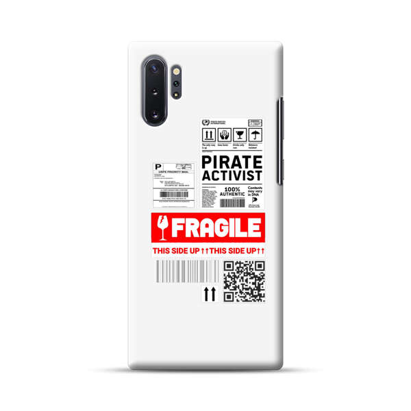 Pirate Activist Fragile Shipping Label Samsung Galaxy Note10 Plus Hard Case