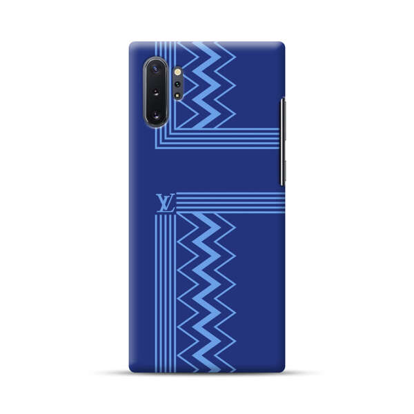 Stylish Geometric Zigzag Pattern in Blue Samsung Galaxy Note10 Plus Hard Case