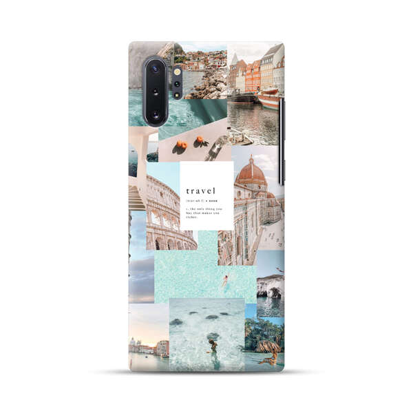 Travel Scenic Collage with Landmarks and Coastline Samsung Galaxy Note10 Plus Hard Case