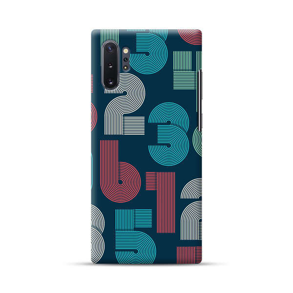 Vibrant Seamless Pattern of Colorful Stylized Numbers Samsung Galaxy Note10 Plus Hard Case