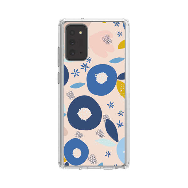Abstract Floral Pattern with Blue, Pink and Mustard Flowers Samsung Galaxy Note20 (5G) Case
