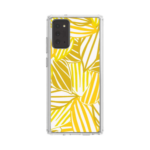 Bright Yellow Striped Tropical Leaves Pattern Samsung Galaxy Note20 (5G) Case