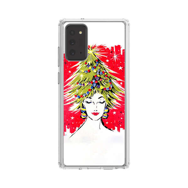 Christmas Tree Hair Woman Red Background Samsung Galaxy Note20 (5G) Case
