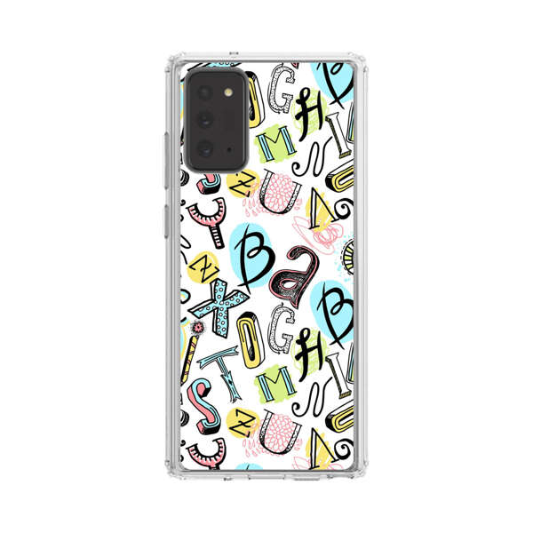 Colorful Scattered Alphabet Letters Pattern Samsung Galaxy Note20 (5G) Case