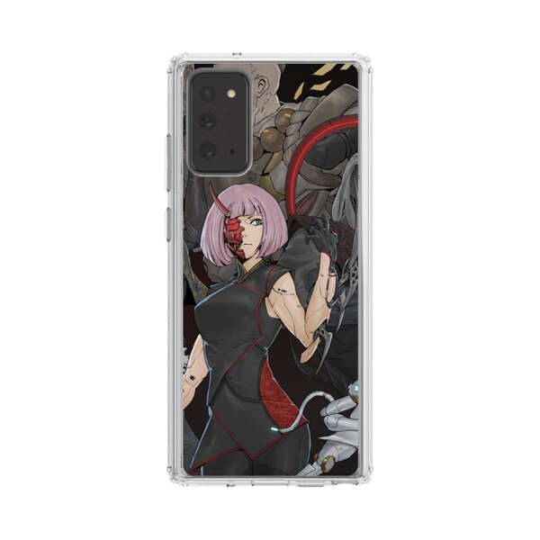Futuristic Cyberpunk Warriors and Robotic Cat in Dynamic Pose Samsung Galaxy Note20 (5G) Case