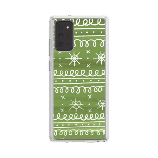 Green White Stars Loop Pattern Samsung Galaxy Note20 (5G) Case