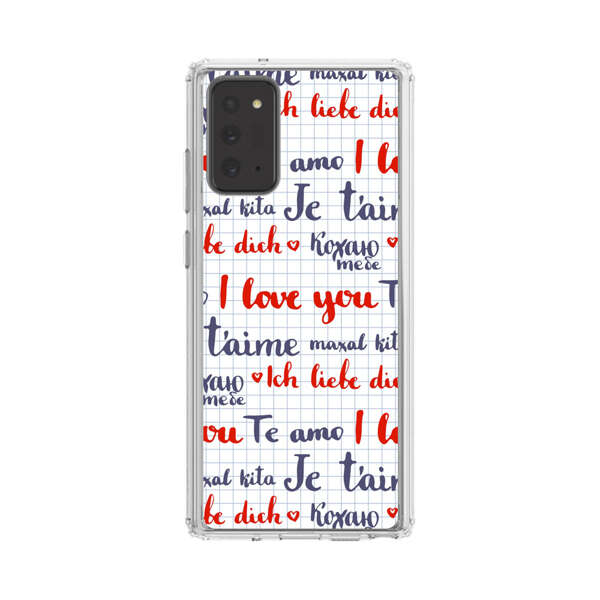 Love Message Multilingual Pattern Samsung Galaxy Note20 (5G) Case