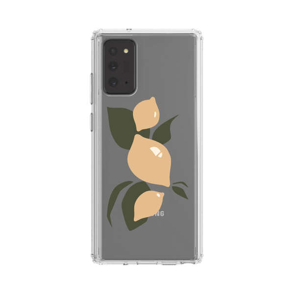 Minimalistic Beige Lemons with Green Leaves Samsung Galaxy Note20 (5G) Case