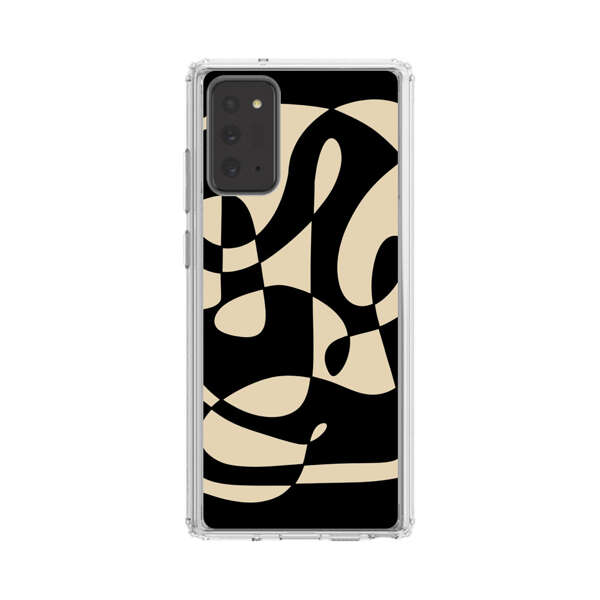 Modern Abstract Beige and Black Geometry Samsung Galaxy Note20 (5G) Case