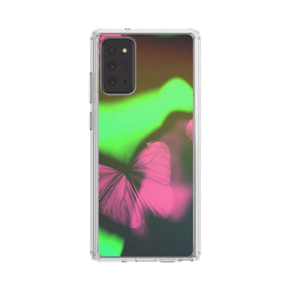 Pink Butterflies Green Background Samsung Galaxy Note20 (5G) Case