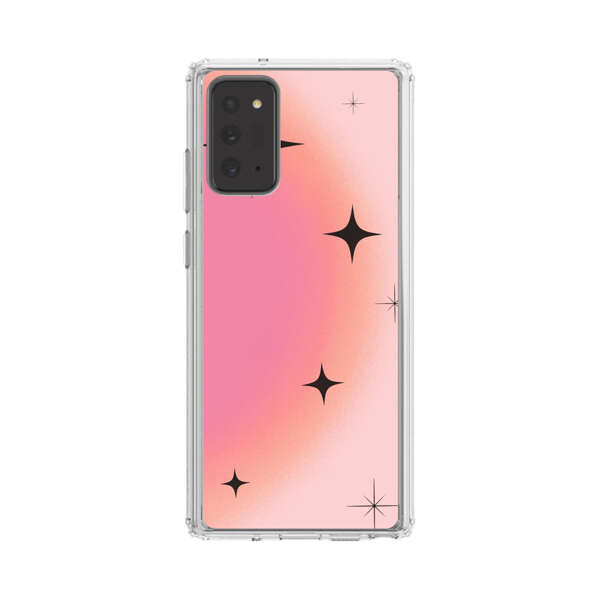 Pink Peach Gradient with Black Stars Samsung Galaxy Note20 (5G) Case