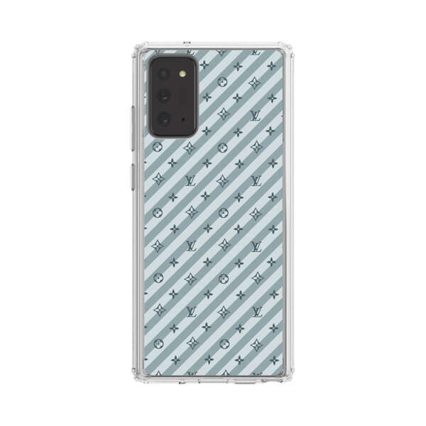 Stylish Blue Diagonal Striped Luxury Logo Pattern Samsung Galaxy Note20 (5G) Case