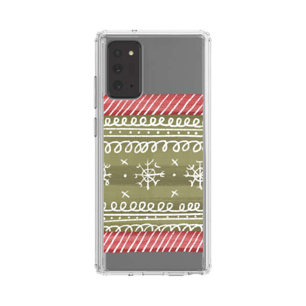 Winter Pattern with Snowflakes and Red Stripes Samsung Galaxy Note20 (5G) Case