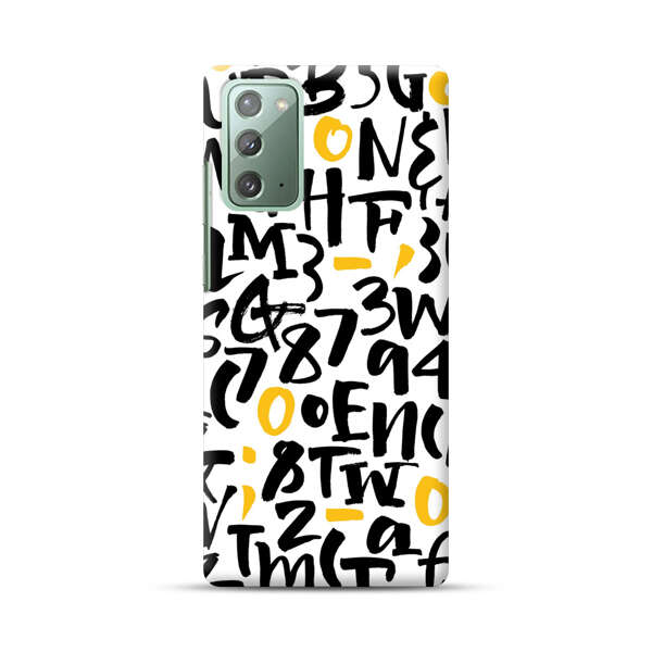 Abstract Typography Letter Number Pattern Samsung Galaxy Note20 (5G) Hard Case