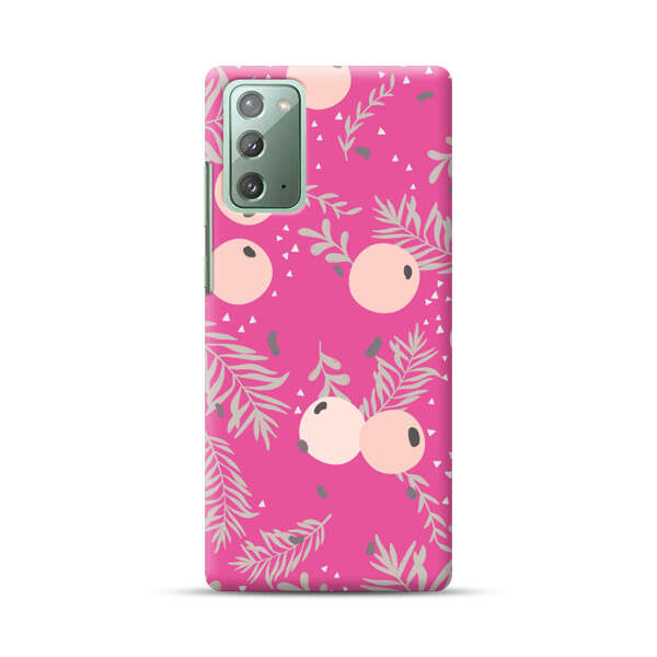 Berries Floral Pattern Pink Background Samsung Galaxy Note20 (5G) Hard Case