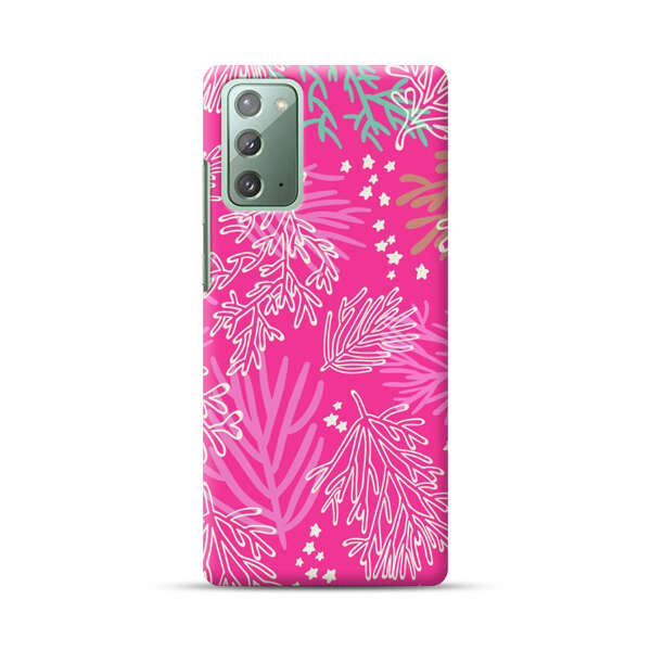 Bright Pink Tropical Leaf Pattern Samsung Galaxy Note20 (5G) Hard Case