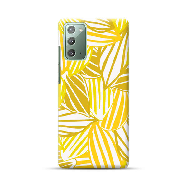 Bright Yellow Striped Tropical Leaves Pattern Samsung Galaxy Note20 (5G) Hard Case