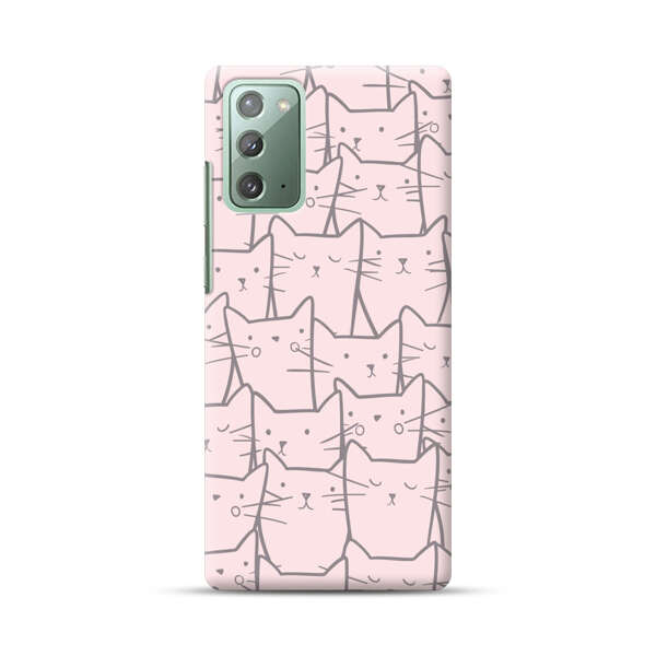 Cute Hand Drawn Cat Pattern Samsung Galaxy Note20 (5G) Hard Case
