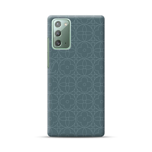 Elegant Blue Geometric Floral Pattern Samsung Galaxy Note20 (5G) Hard Case
