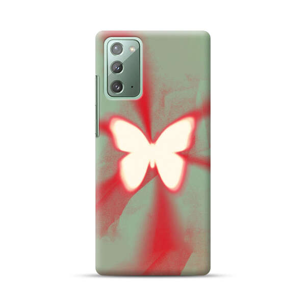 Glowing White Butterfly Abstract Radiant Design Samsung Galaxy Note20 (5G) Hard Case
