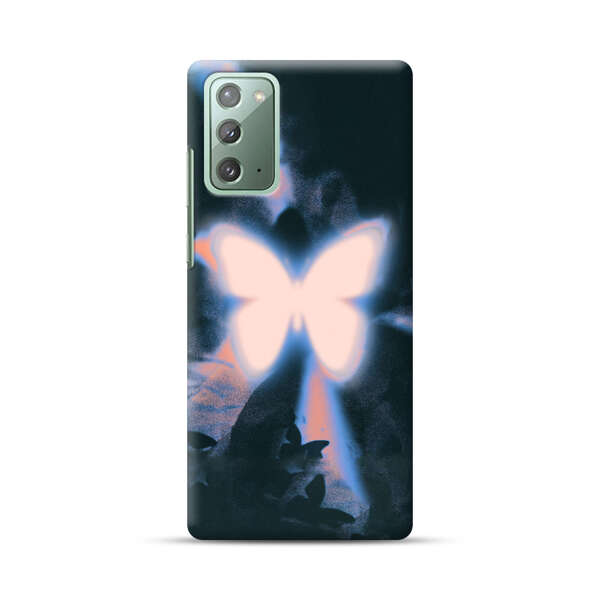 Glowing White Butterfly Samsung Galaxy Note20 (5G) Hard Case
