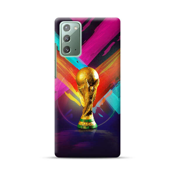 Golden Soccer Trophy with Colorful Abstract Background Samsung Galaxy Note20 (5G) Hard Case