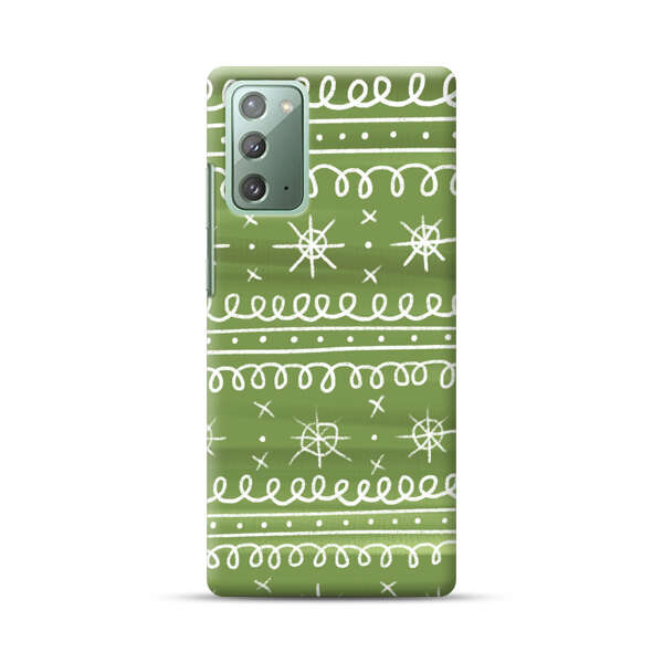 Green White Stars Loop Pattern Samsung Galaxy Note20 (5G) Hard Case