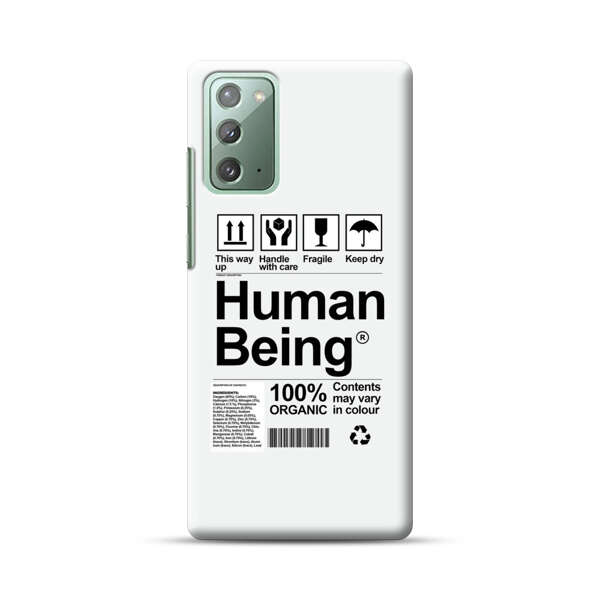 Human Being Fragile Label Design Samsung Galaxy Note20 (5G) Hard Case