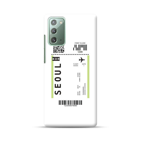 Minimalist Seoul Boarding Pass Samsung Galaxy Note20 (5G) Hard Case
