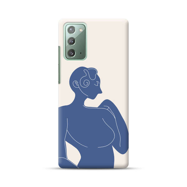 Minimalistic Abstract Female Silhouette Blue Samsung Galaxy Note20 (5G) Hard Case