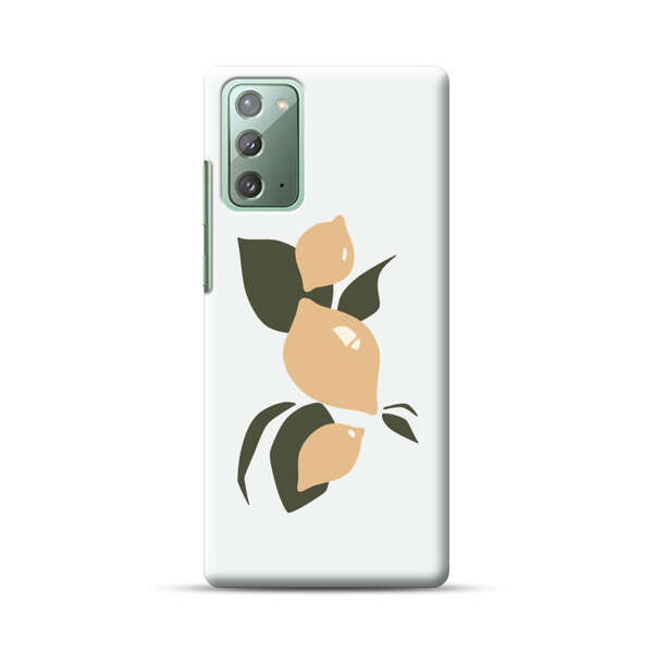 Minimalistic Beige Lemons with Green Leaves Samsung Galaxy Note20 (5G) Hard Case