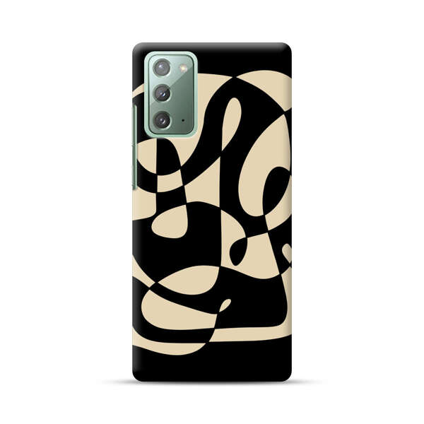 Modern Abstract Beige and Black Geometry Samsung Galaxy Note20 (5G) Hard Case