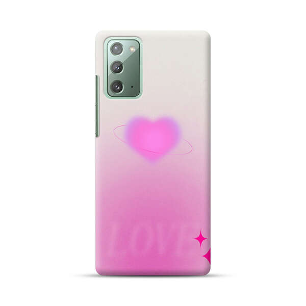 Pink Glowing Heart Love Sparkle Samsung Galaxy Note20 (5G) Hard Case