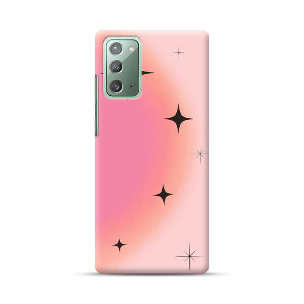 Pink Peach Gradient with Black Stars Samsung Galaxy Note20 (5G) Hard Case