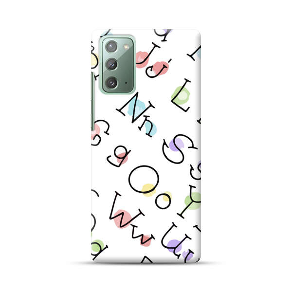Playful Alphabet Pattern with Colorful Letters Samsung Galaxy Note20 (5G) Hard Case