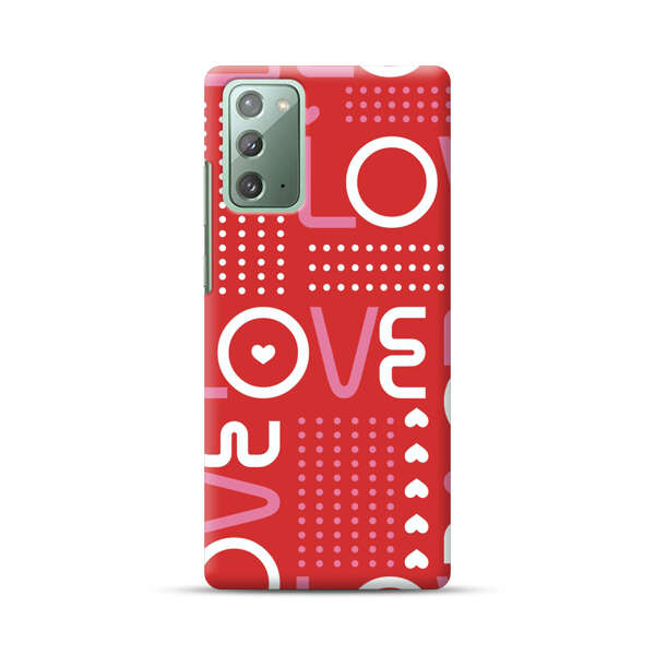 Red Love Typography Pattern Samsung Galaxy Note20 (5G) Hard Case