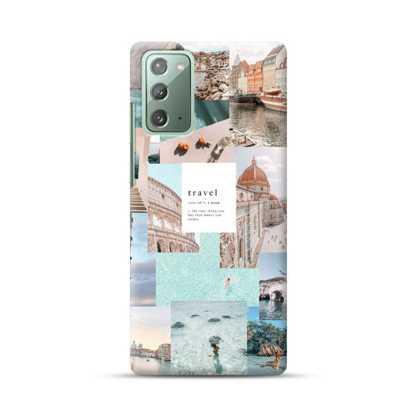 Travel Scenic Collage with Landmarks and Coastline Samsung Galaxy Note20 (5G) Hard Case